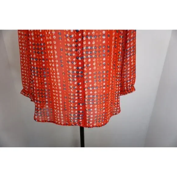 Old Navy Women’s Sheer Red Polka Dot Blouse - Size L - Picture 4 of 15